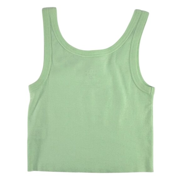 BILLABONG Hello Summer Crop Tank Top Sz S Mint Green Yellow Graphic 100% Cotton - Picture 5 of 12